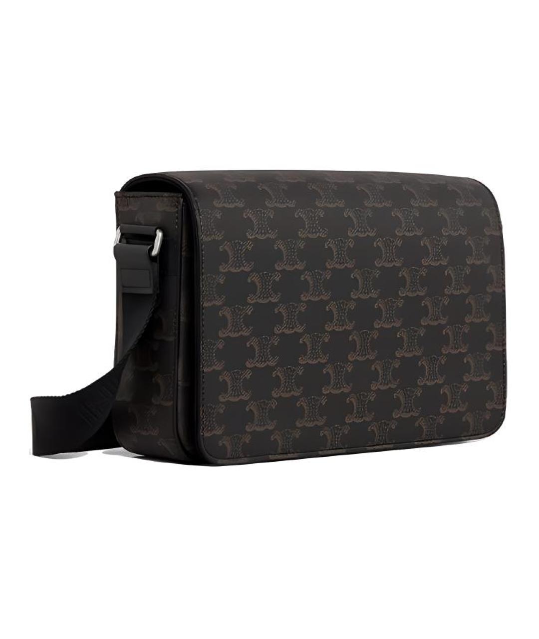 CELINE Черная кожаная сумка на плечо, фото 2