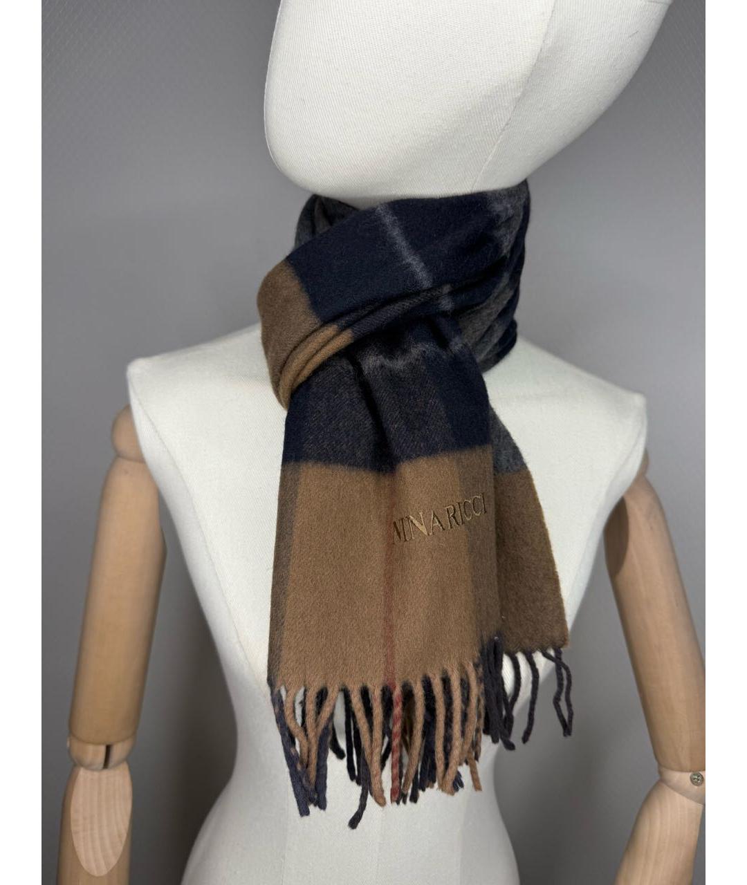 NINA RICCI Коричневый кашемировый шарф, фото 2