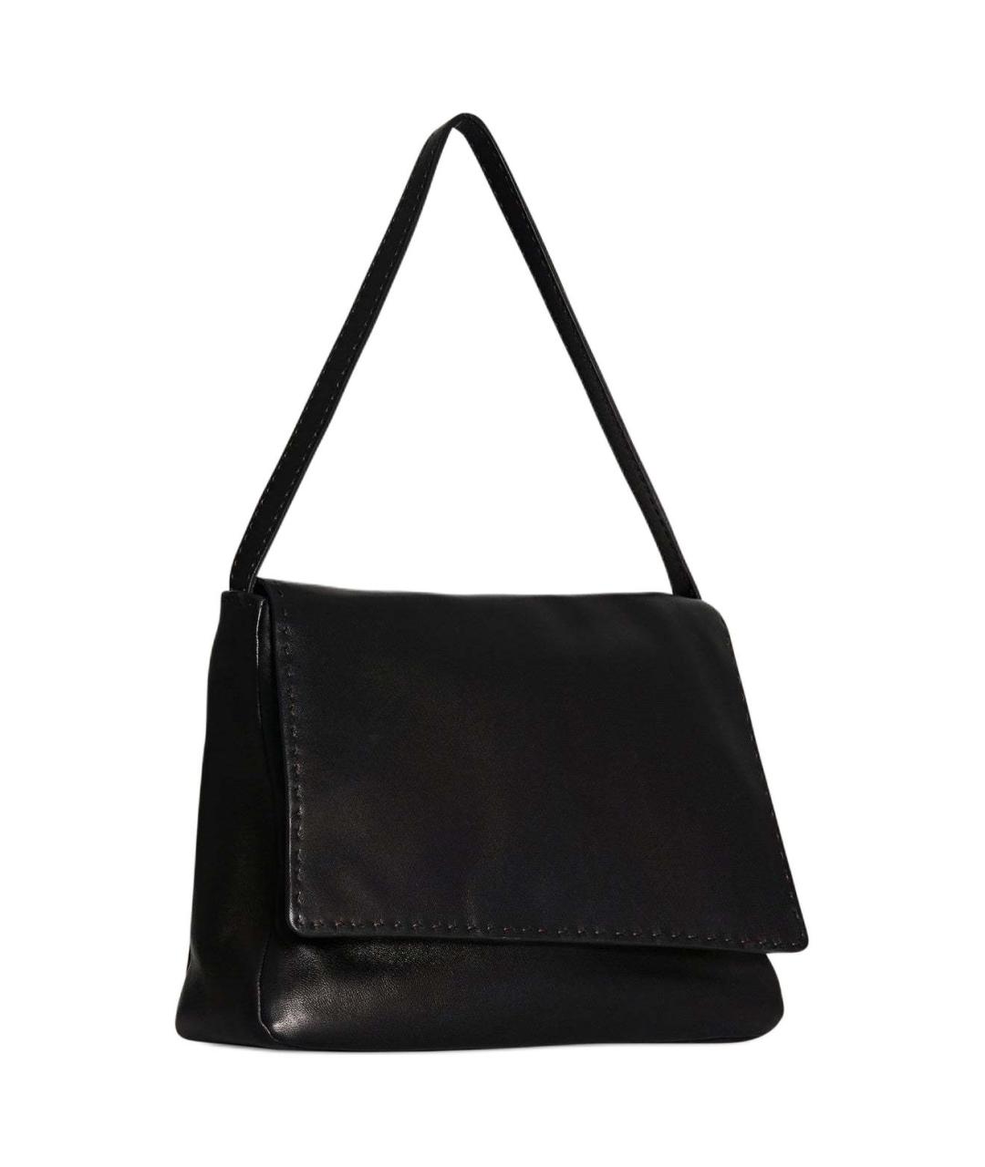 THE ROW Черная кожаная сумка через плечо, фото 2