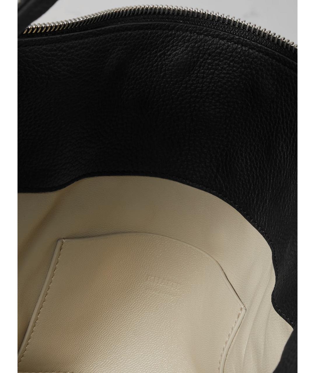 KHAITE Черная кожаная сумка с короткими ручками, фото 4