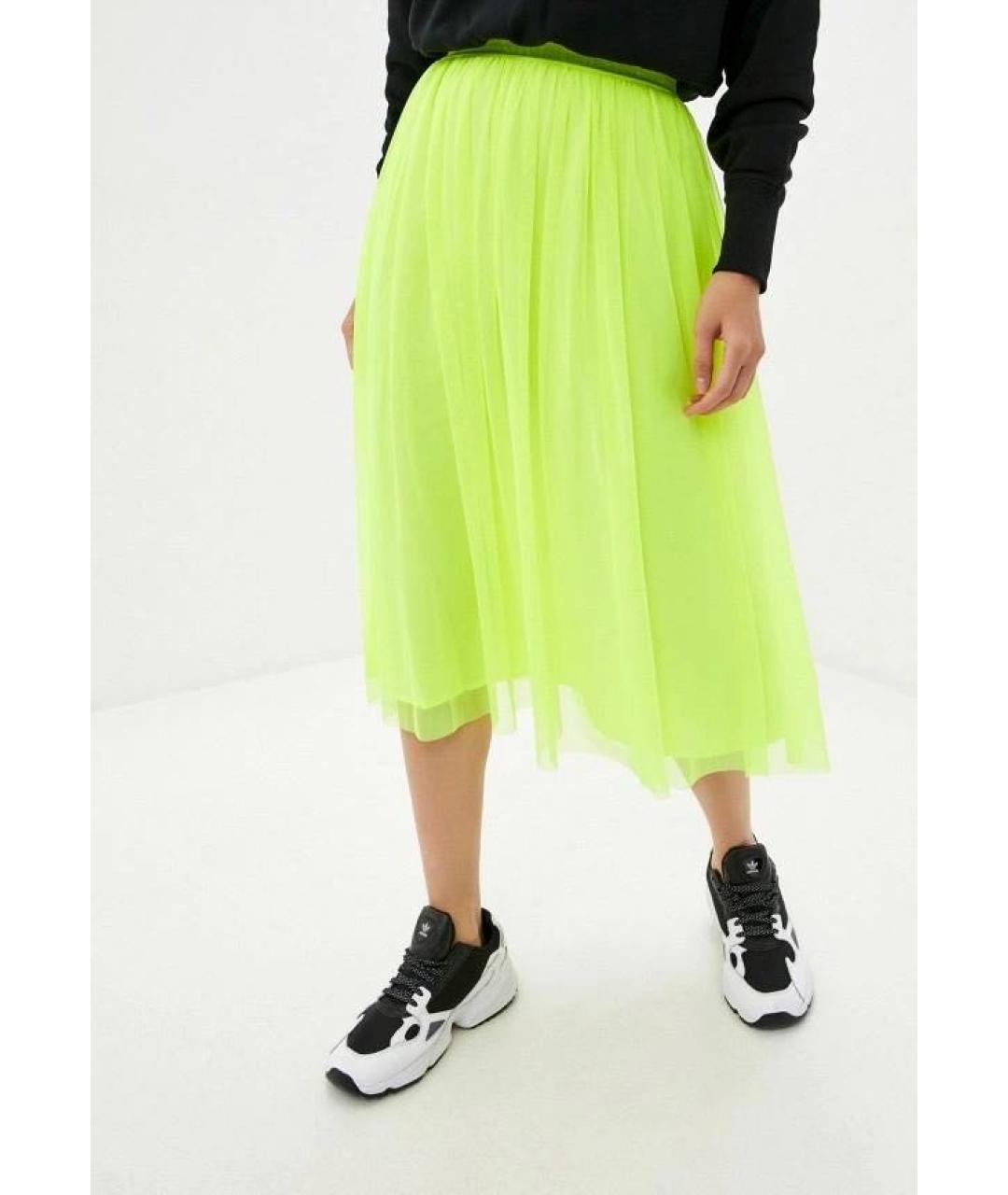 CALVIN KLEIN Салатовая полиэстеровая юбка миди, фото 2