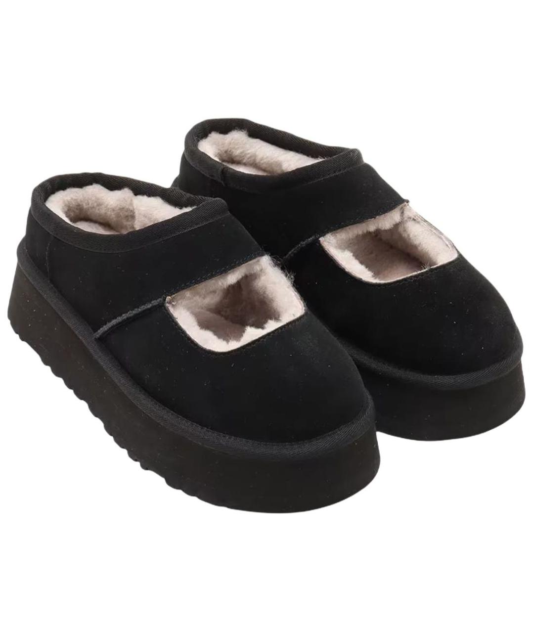 UGG AUSTRALIA Черные нубуковые мюли, фото 3