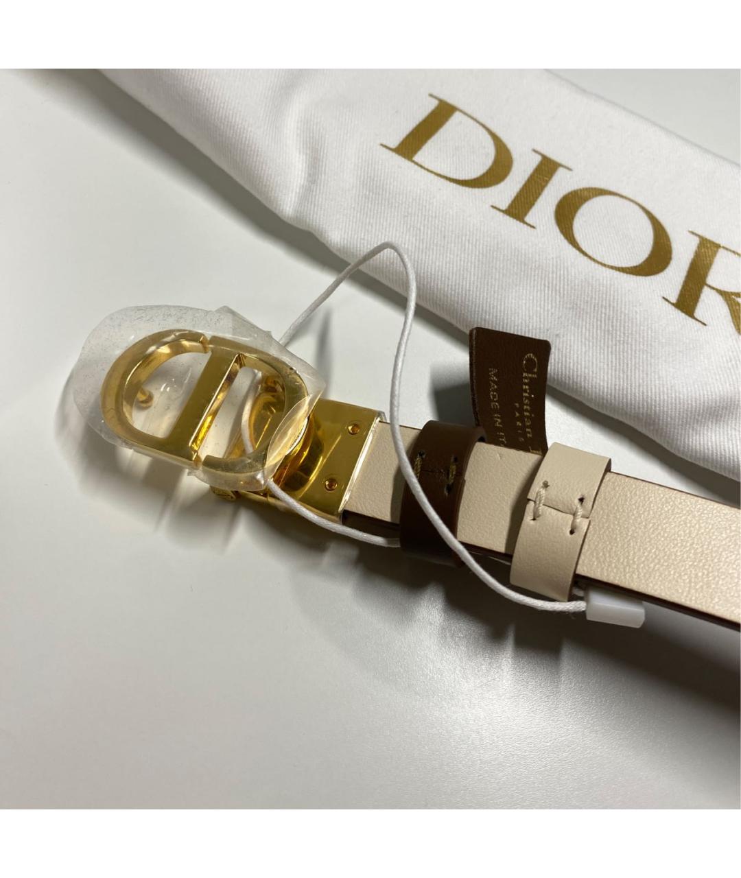 CHRISTIAN DIOR Коричневый кожаный ремень, фото 3