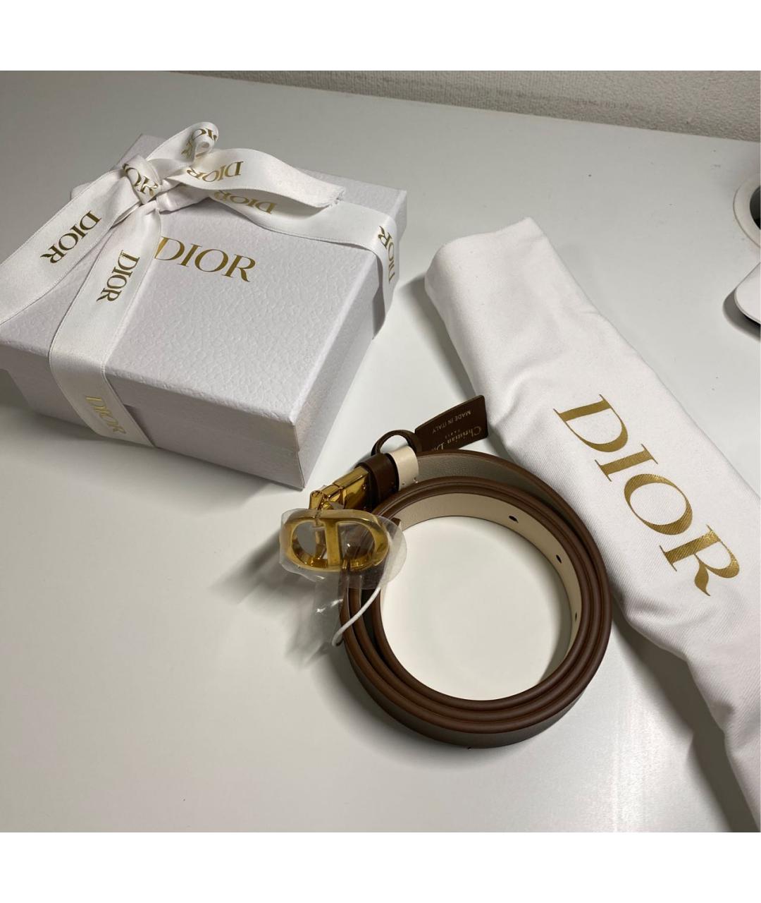 CHRISTIAN DIOR Коричневый кожаный ремень, фото 6