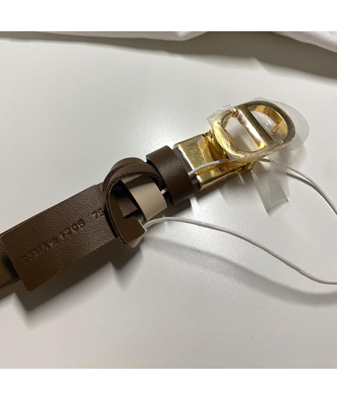 CHRISTIAN DIOR Коричневый кожаный ремень, фото 2