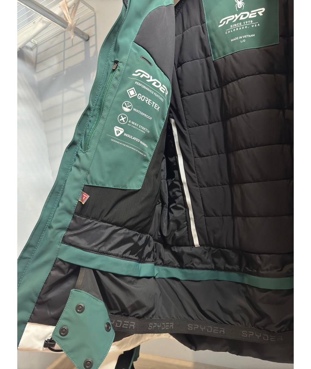SPYDER Зеленая полиэстеровая куртка, фото 4