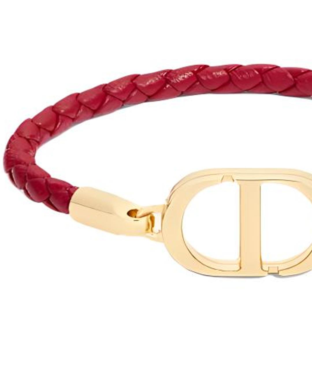 CHRISTIAN DIOR Красный кожаный браслет, фото 2