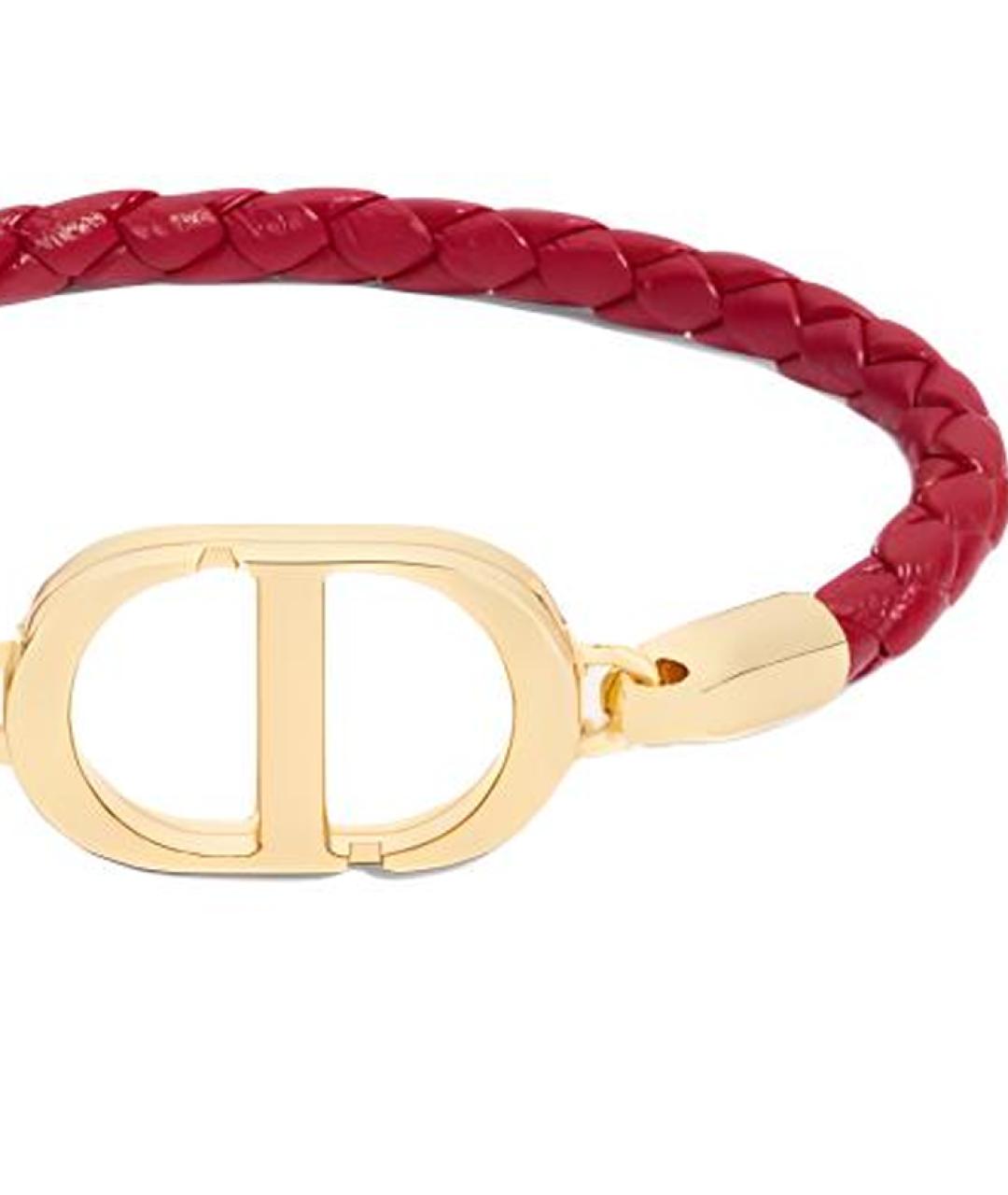 CHRISTIAN DIOR Красный кожаный браслет, фото 3