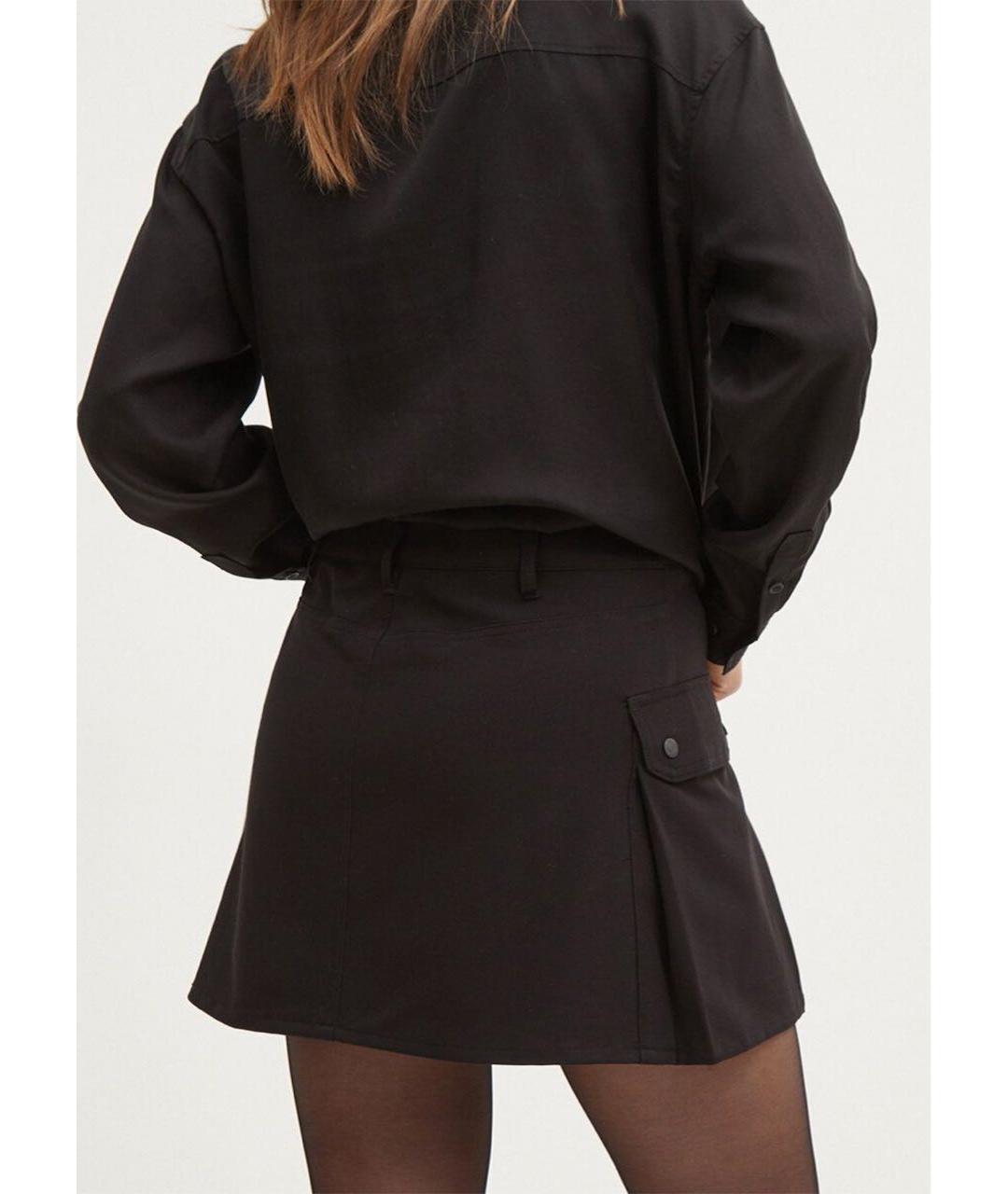 KARL LAGERFELD Черная полиэстеровая юбка мини, фото 4