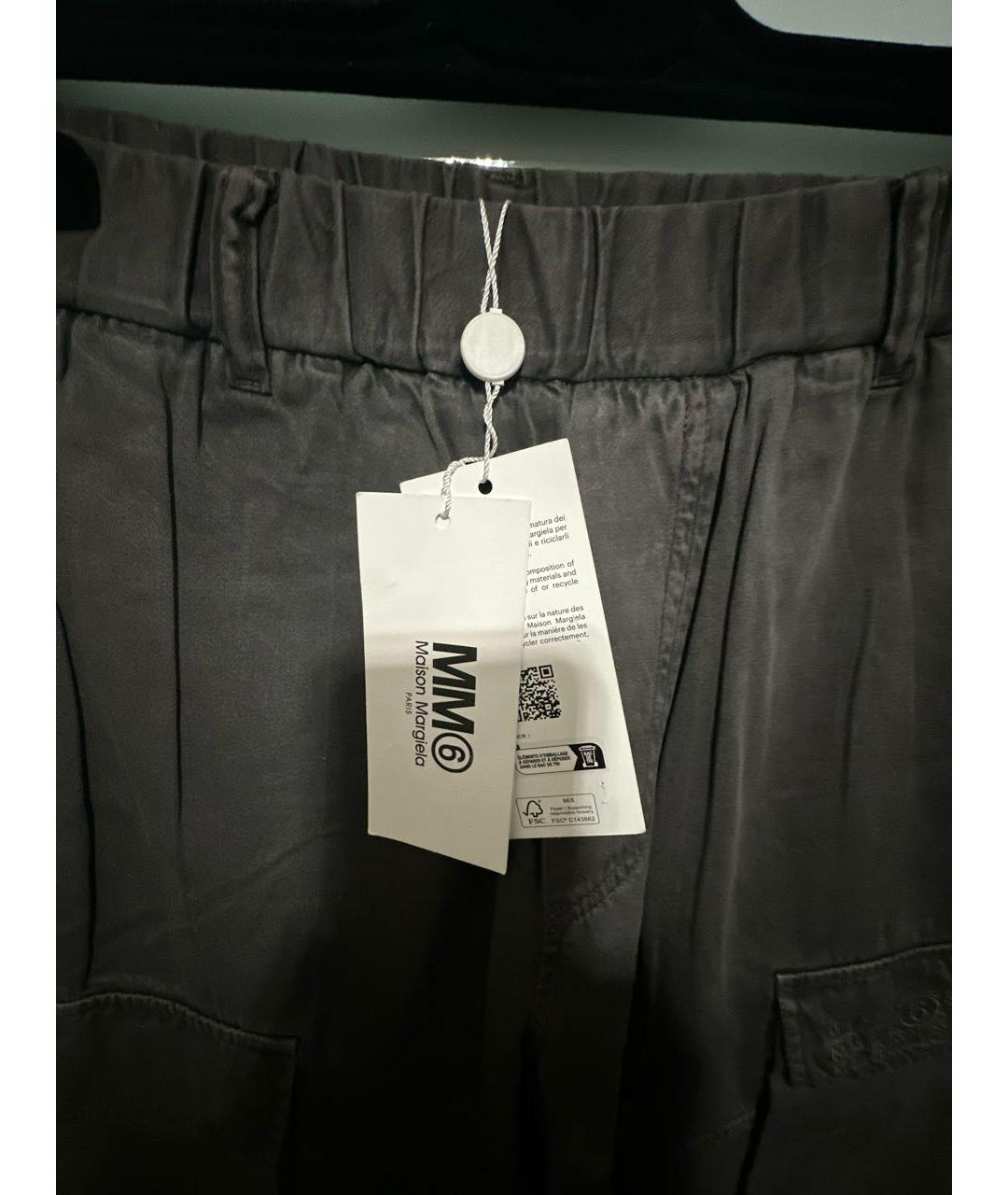 MM6 MAISON MARGIELA Серые хлопковые брюки и шорты, фото 3