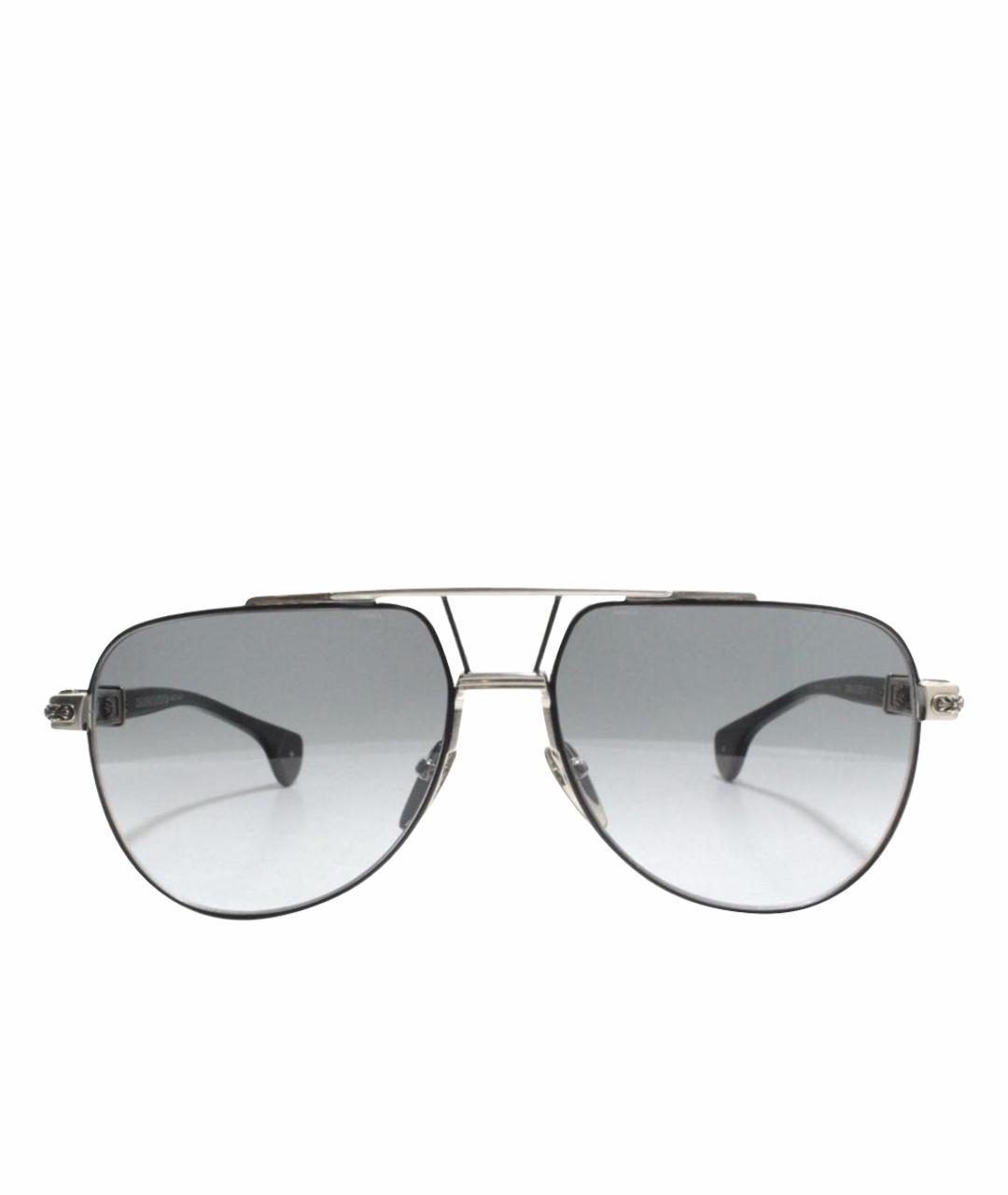 CHROME HEARTS Черные металлические солнцезащитные очки, фото 1