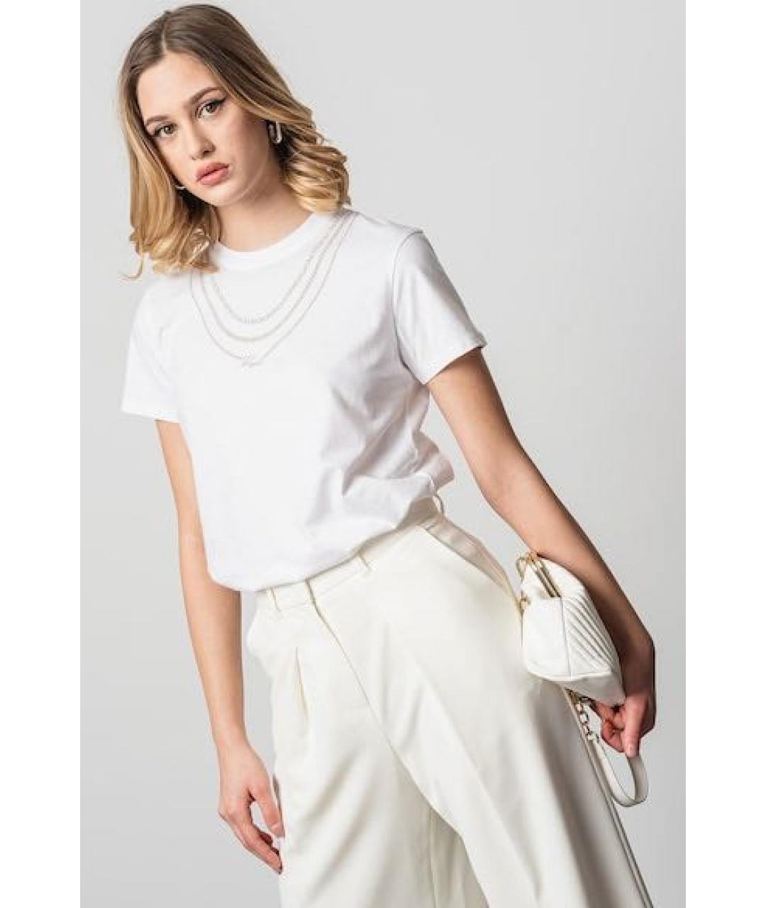 KARL LAGERFELD Белая хлопко-эластановая футболка, фото 3