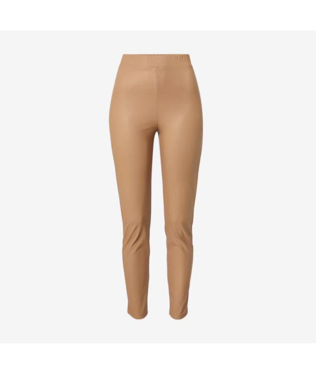 MAX MARA Бежевые полиэстеровые леггинсы и велосипедки, фото 9