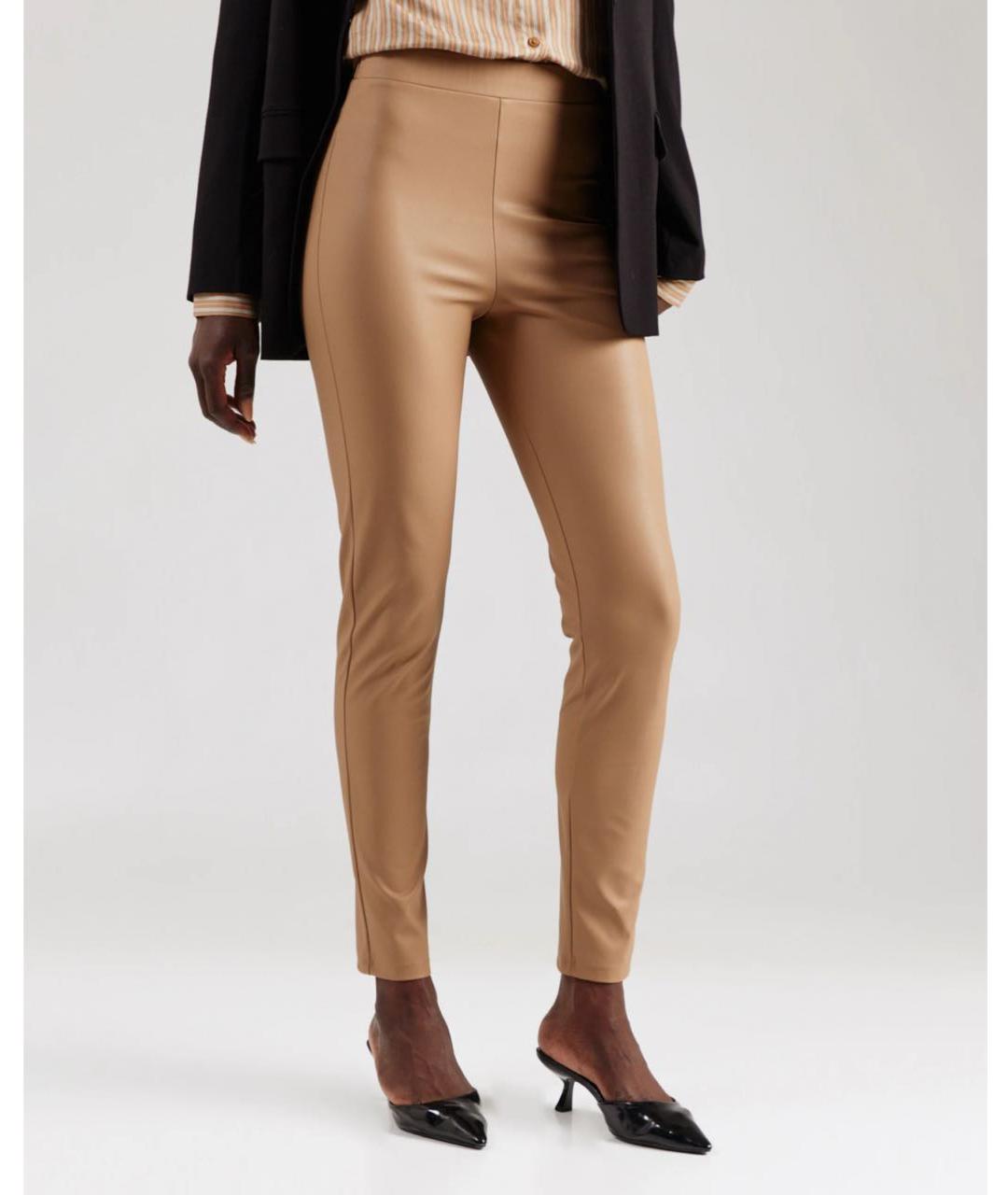 MAX MARA Бежевые полиэстеровые леггинсы и велосипедки, фото 2