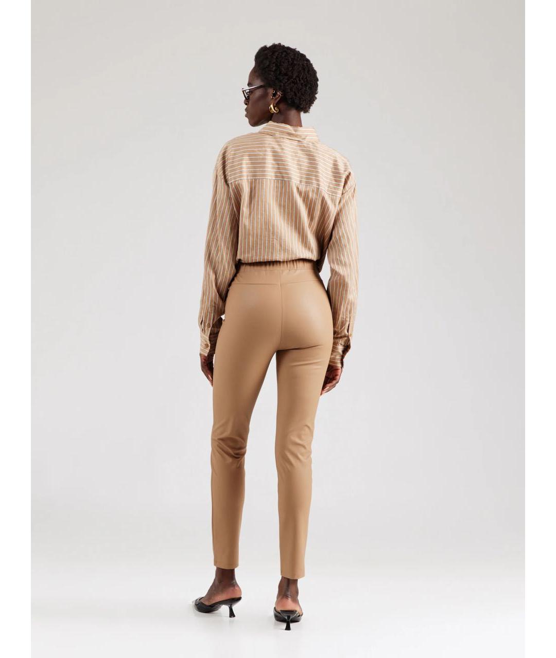 MAX MARA Бежевые полиэстеровые леггинсы и велосипедки, фото 8