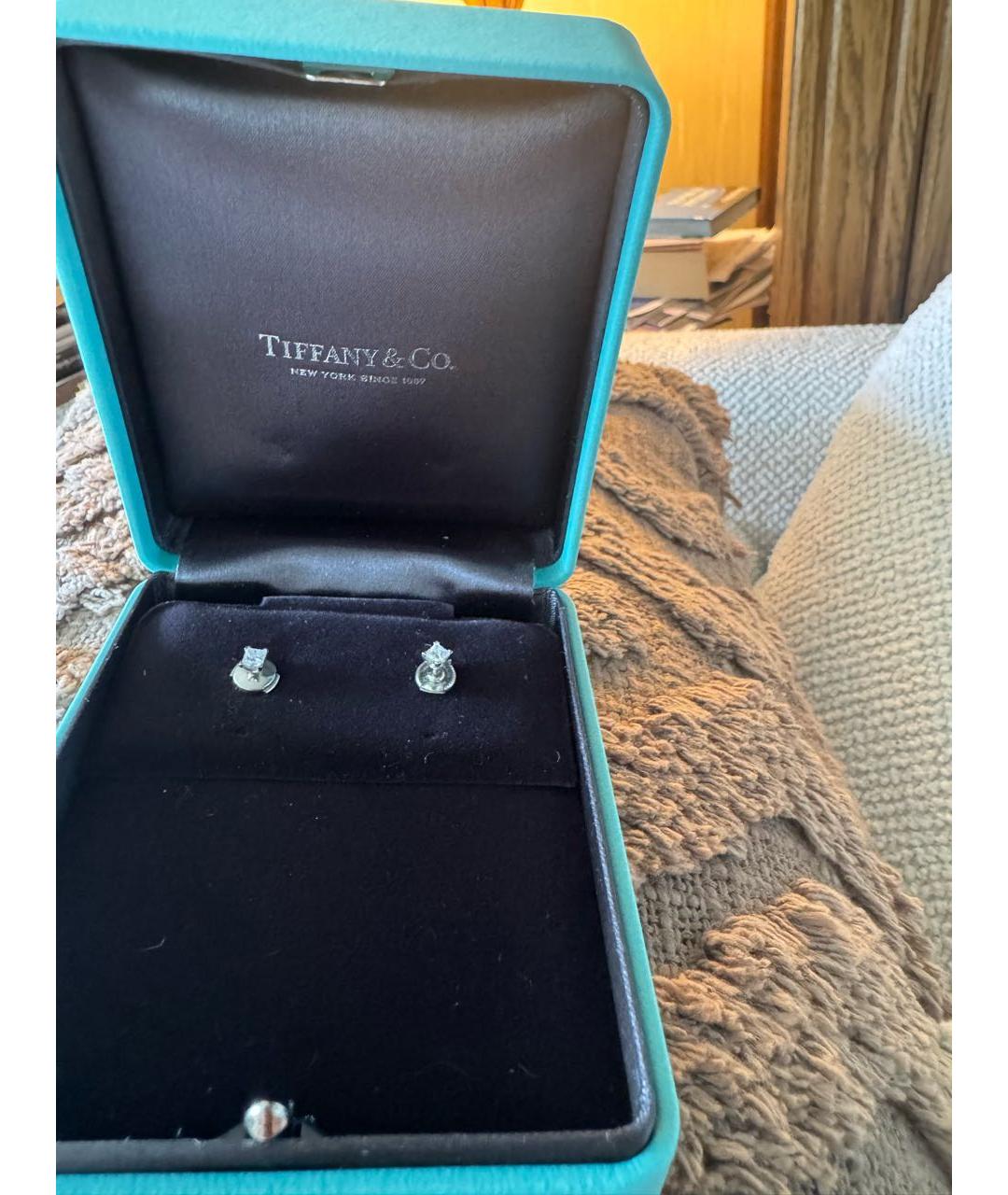TIFFANY&CO Белые серьги из белого золота, фото 3