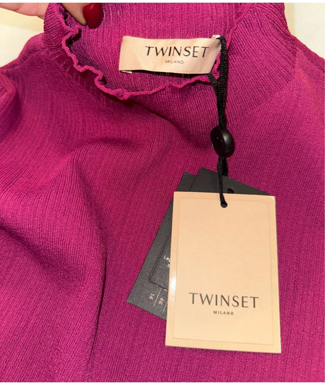 TWIN-SET Бордовый вискозный джемпер / свитер, фото 8
