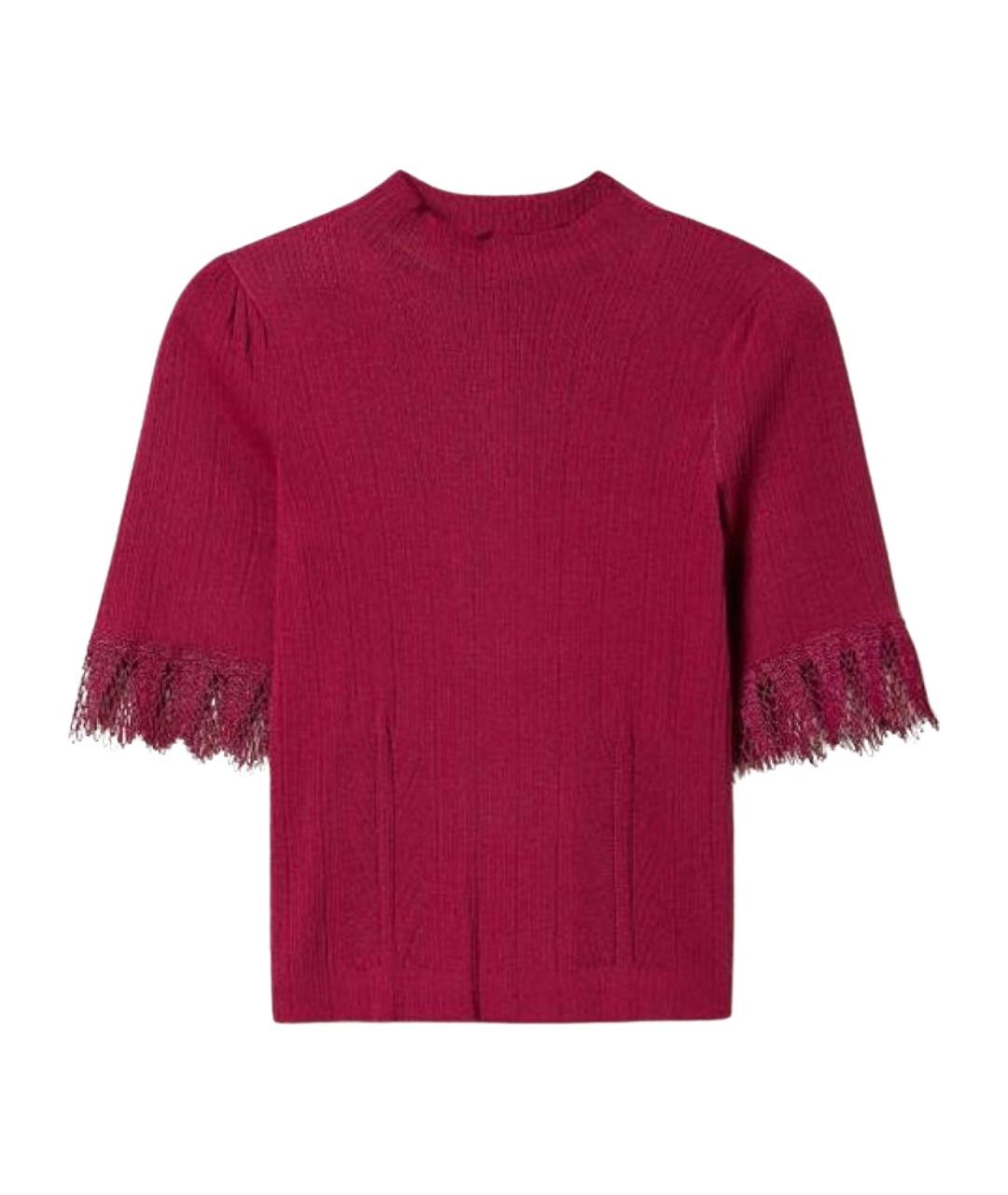 TWIN-SET Бордовый вискозный джемпер / свитер, фото 1