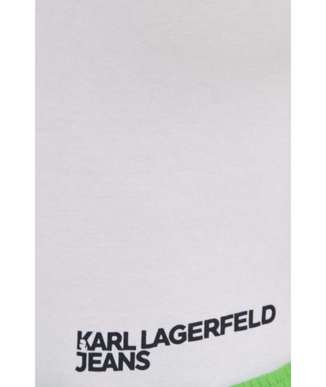 KARL LAGERFELD Белое хлопко-эластановое боди, фото 5