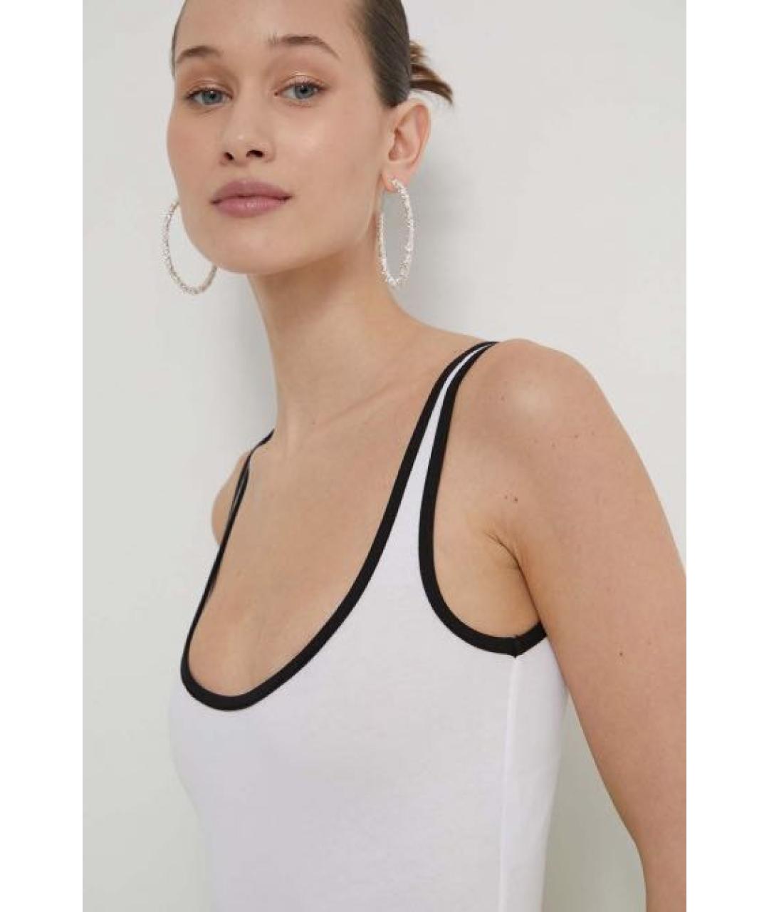 KARL LAGERFELD Белое хлопко-эластановое боди, фото 4