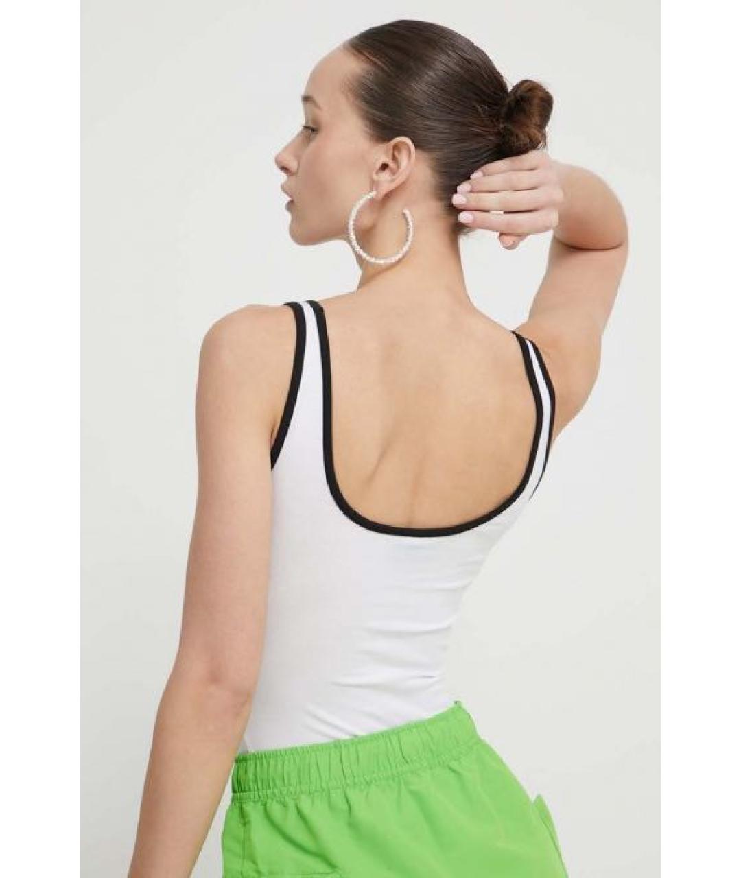 KARL LAGERFELD Белое хлопко-эластановое боди, фото 3