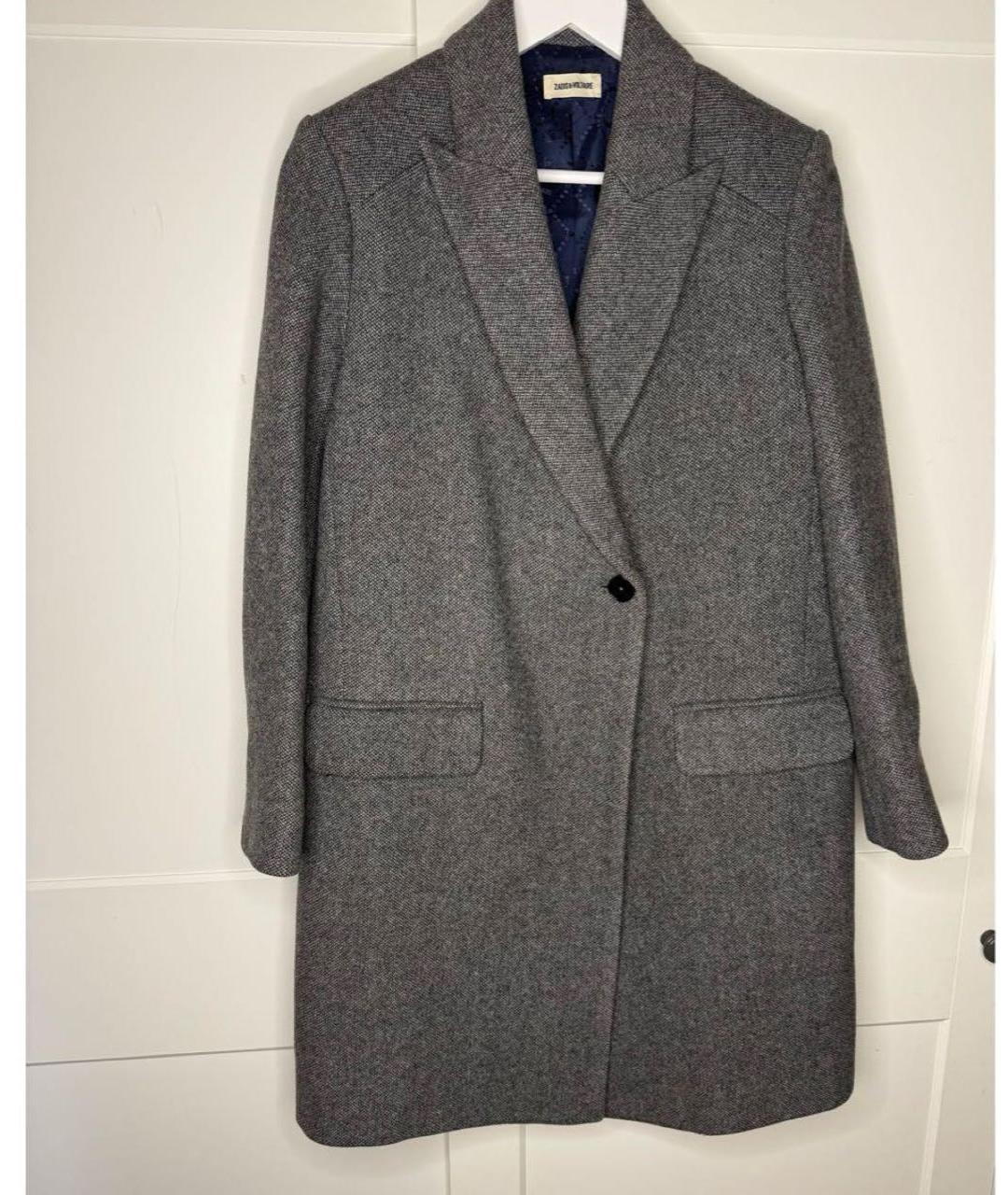 ZADIG & VOLTAIRE Серое шерстяное пальто, фото 2