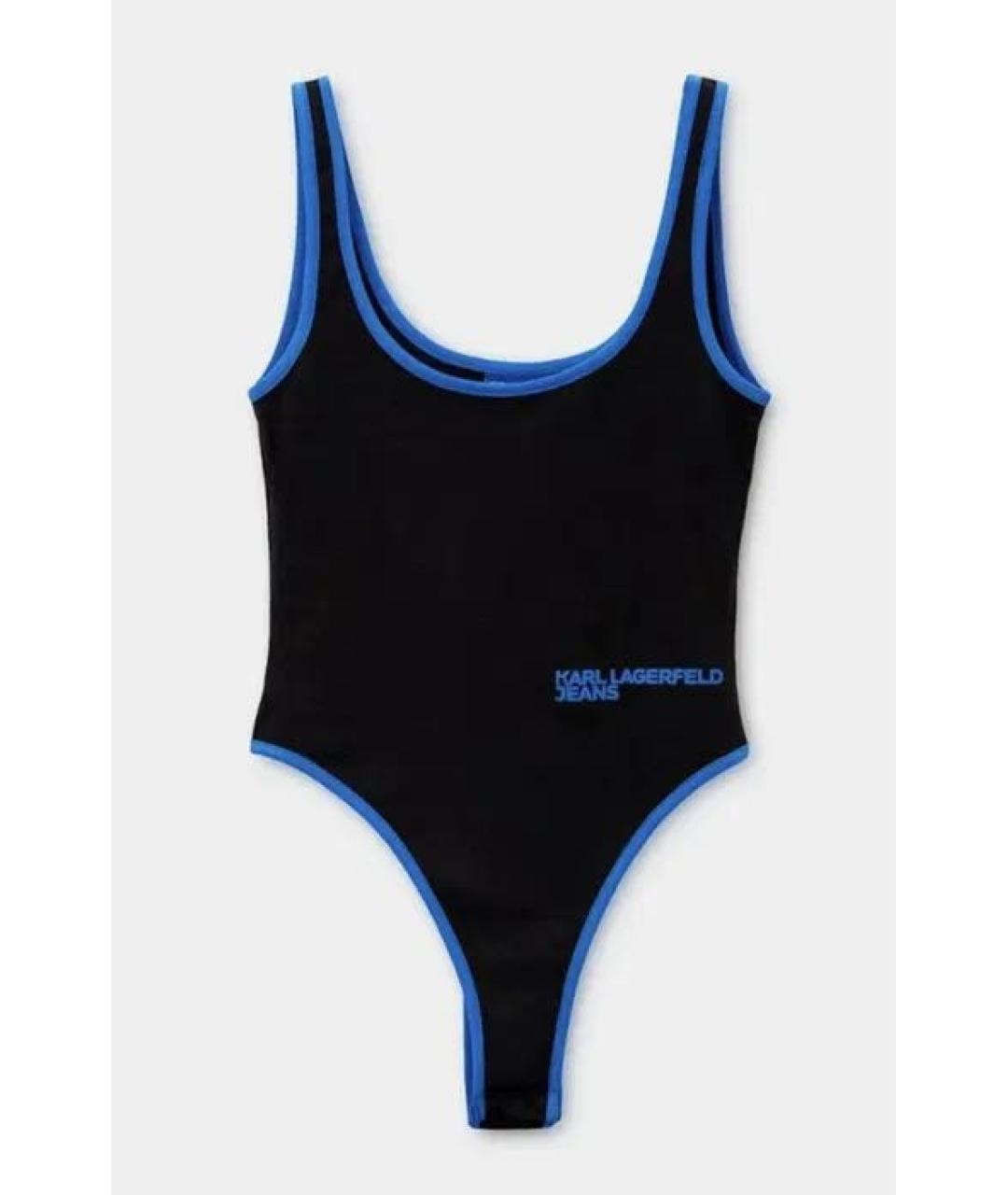 KARL LAGERFELD Черное хлопко-эластановое боди, фото 6