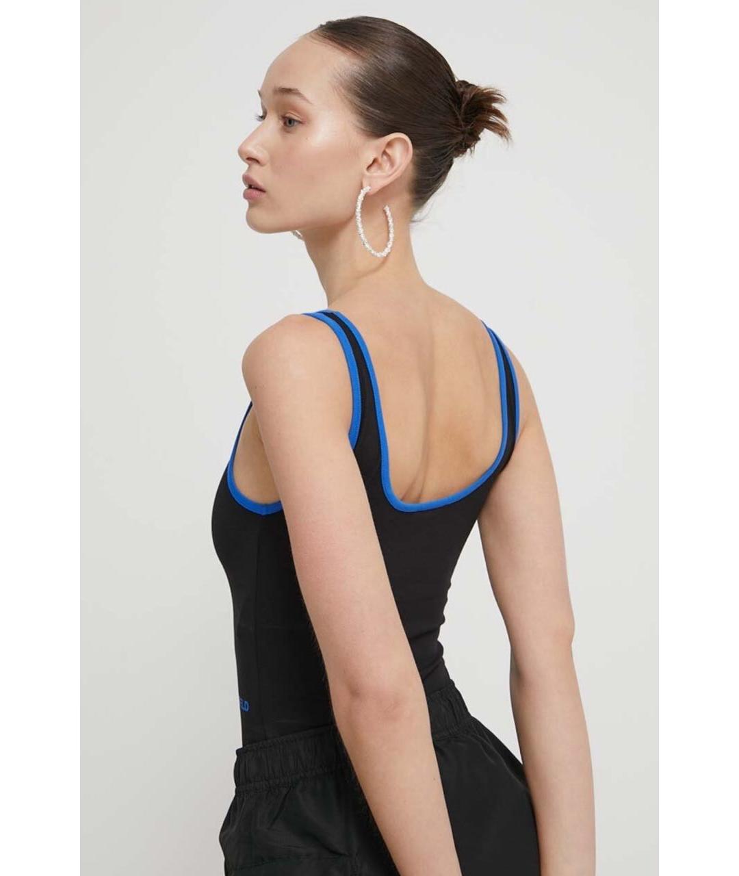 KARL LAGERFELD Черное хлопко-эластановое боди, фото 3