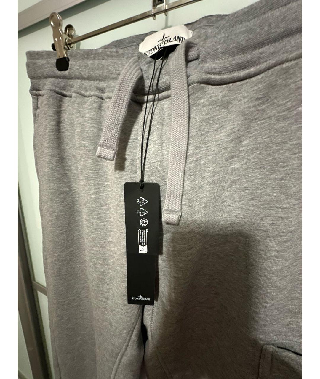 STONE ISLAND Серый хлопковый спортивный костюм, фото 3