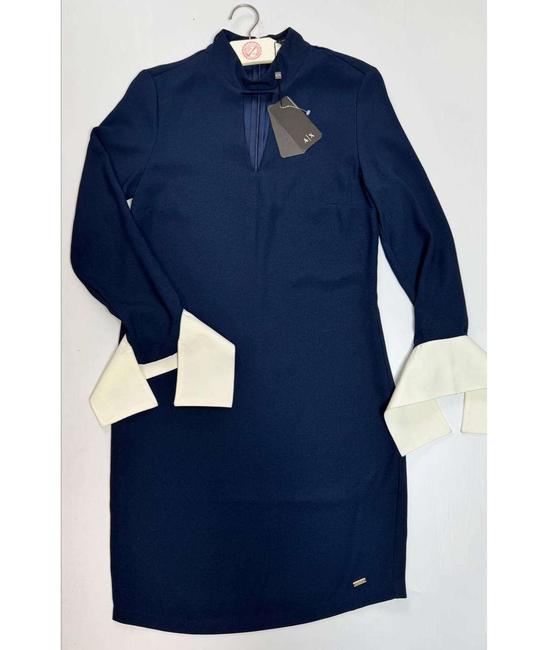 ARMANI EXCHANGE Темно-синее полиэстеровое вечернее платье, фото 5