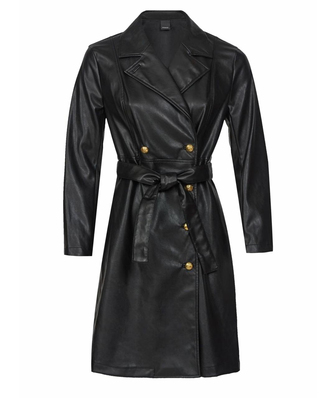 PINKO Черное полиуретановое вечернее платье, фото 1