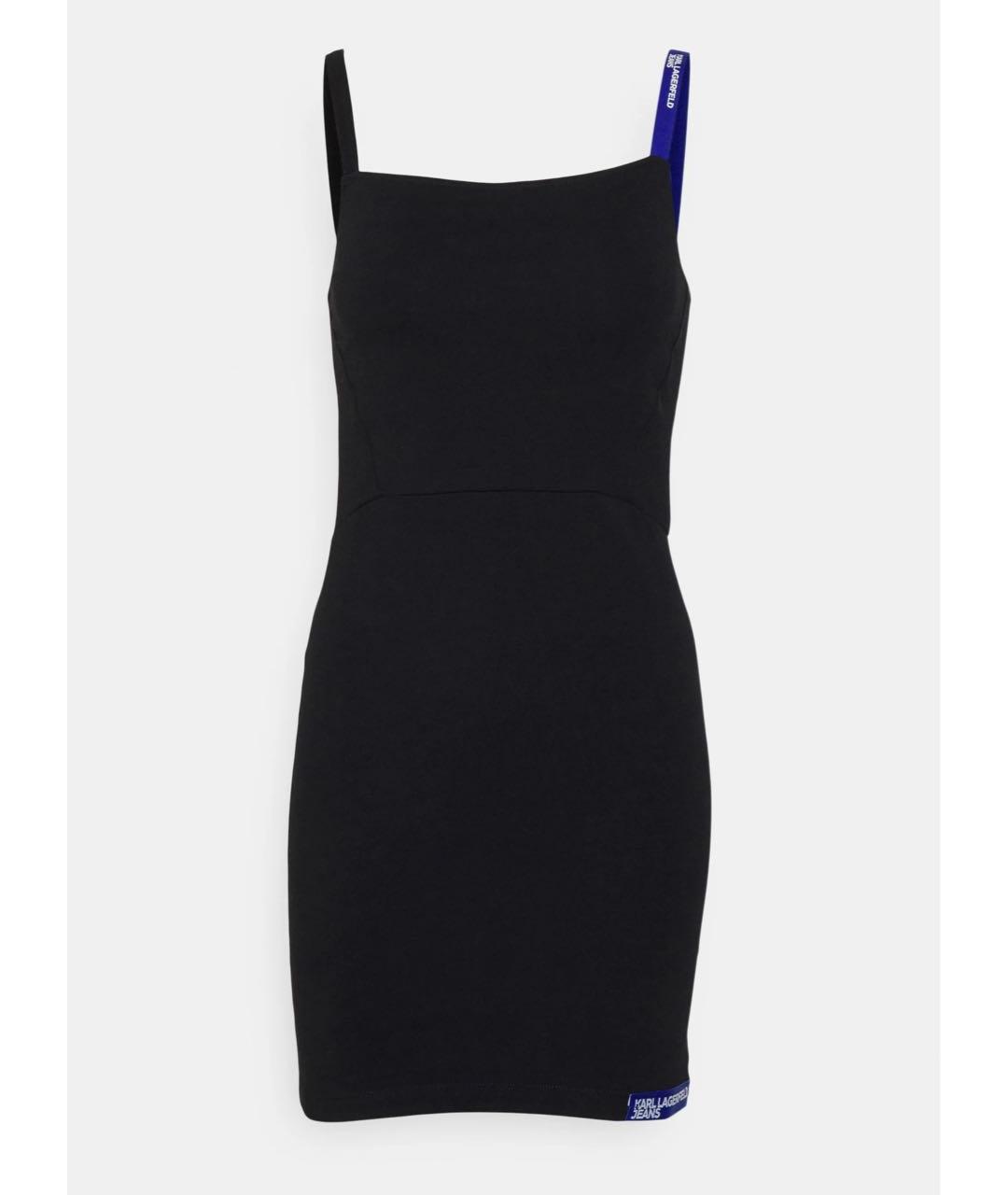 KARL LAGERFELD Черный хлопко-эластановый сарафан, фото 5