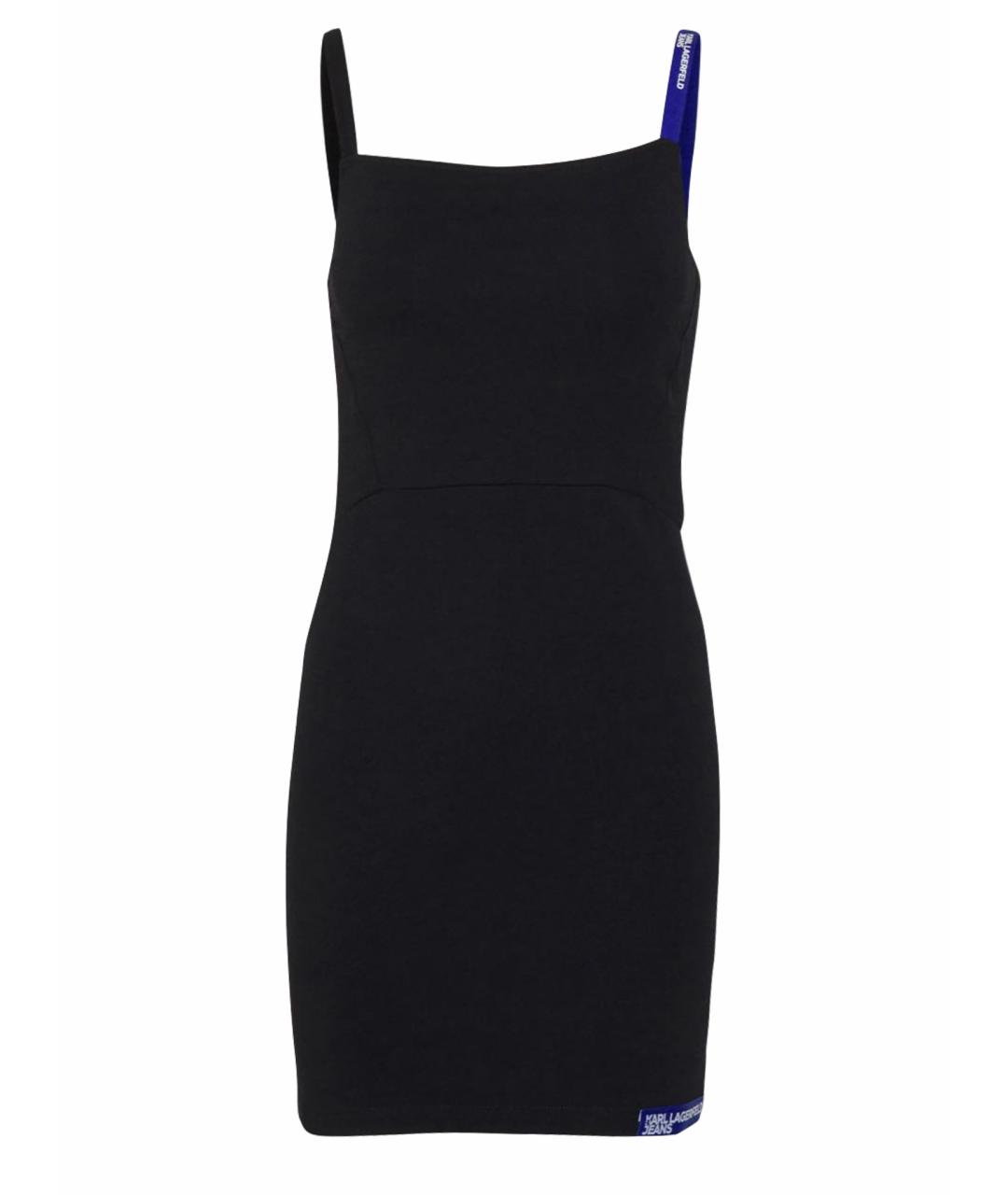 KARL LAGERFELD Черный хлопко-эластановый сарафан, фото 1