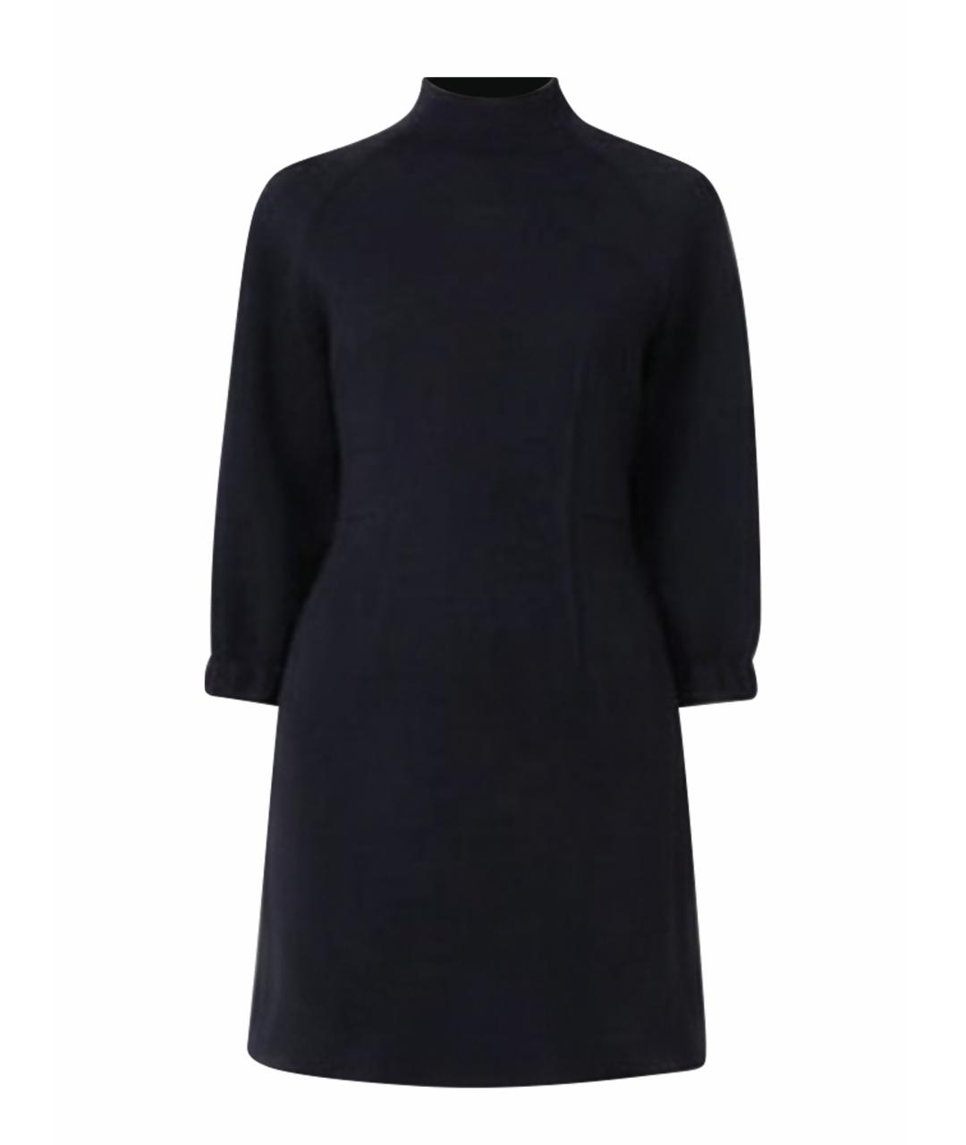 MAX MARA Темно-синее шерстяное повседневное платье, фото 1