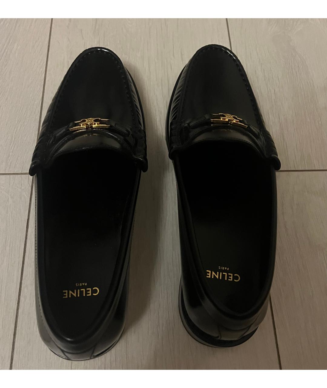 CELINE Черные кожаные лоферы, фото 3