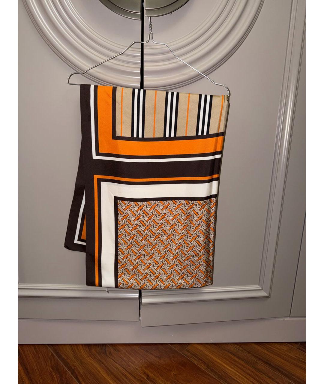 BURBERRY Оранжевый шарф, фото 5