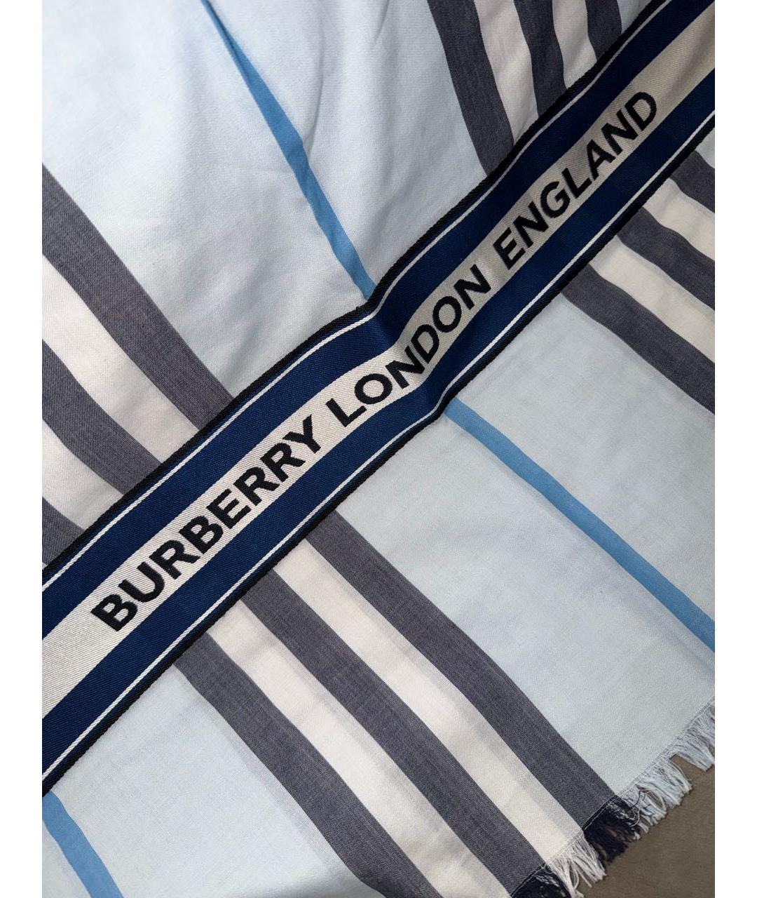 BURBERRY Синий шарф, фото 4