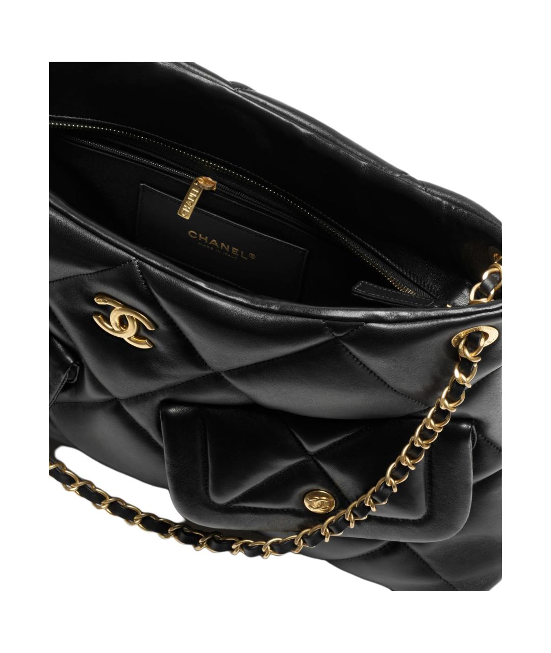 CHANEL Черная кожаная сумка через плечо, фото 4