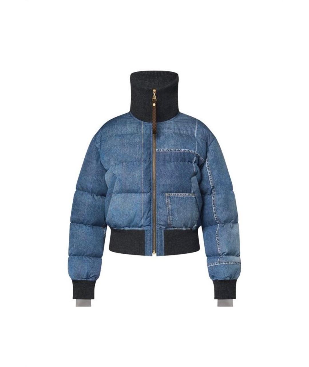 LOUIS VUITTON Голубой хлопковый пуховик, фото 4