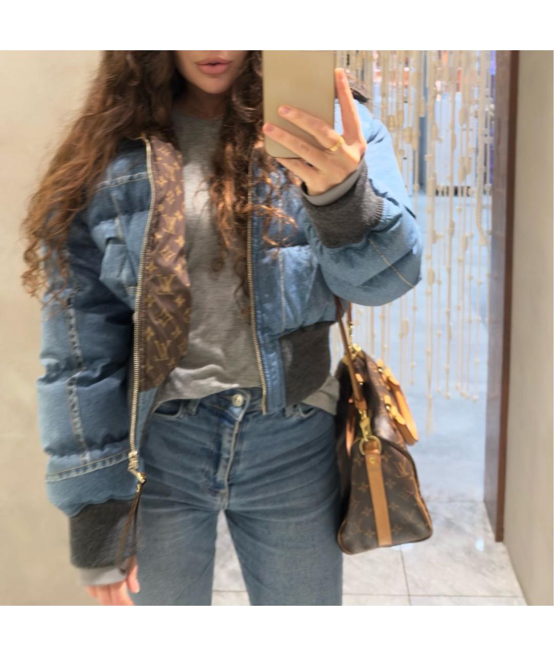 LOUIS VUITTON Голубой хлопковый пуховик, фото 2