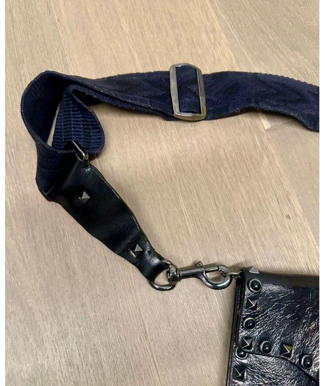 VALENTINO Черная кожаная сумка через плечо, фото 7