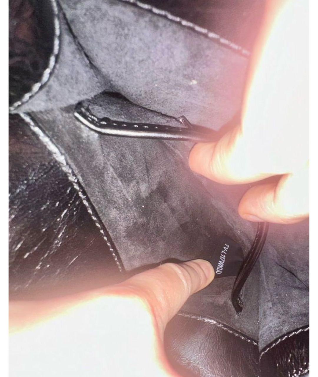 VALENTINO Черная кожаная сумка через плечо, фото 6