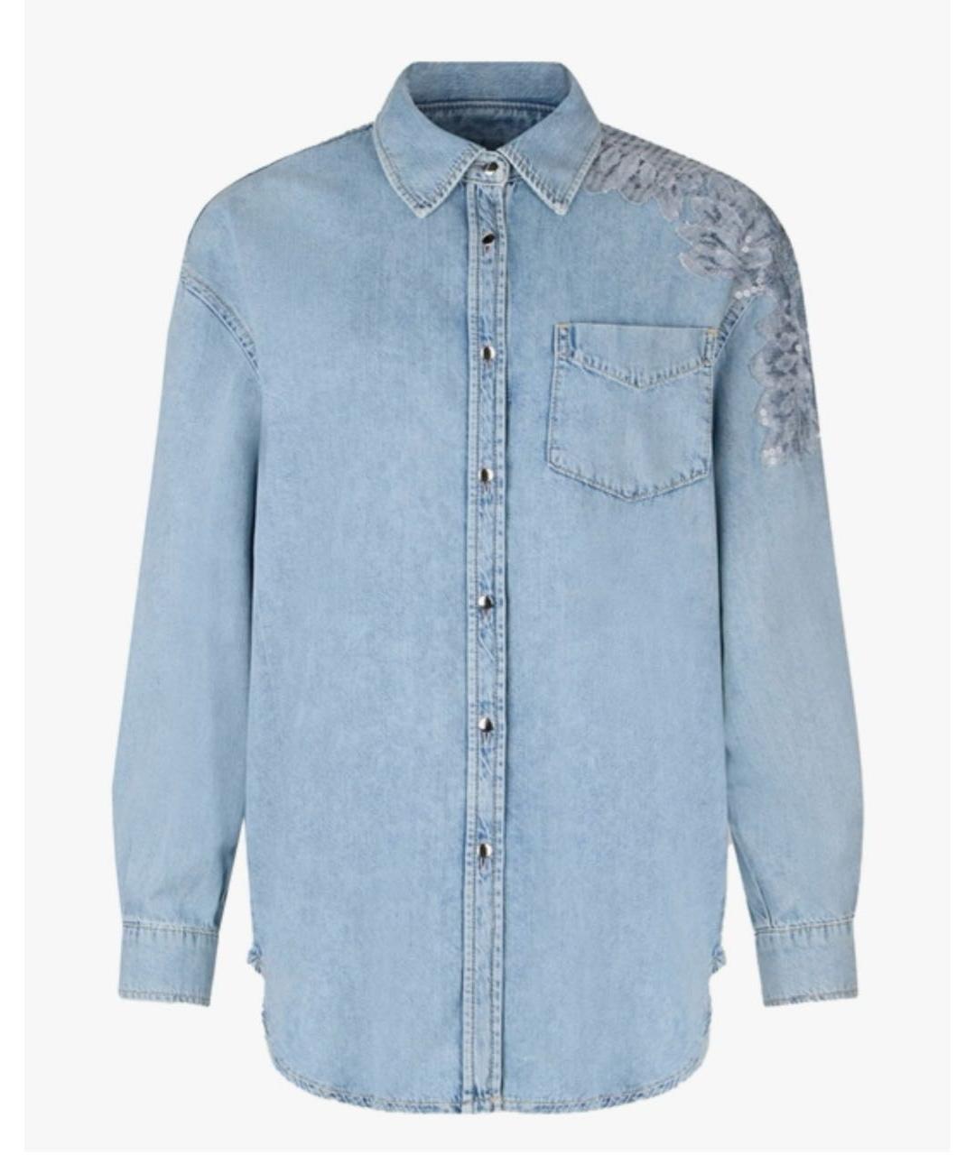LIU JO Голубая хлопковая рубашка, фото 6