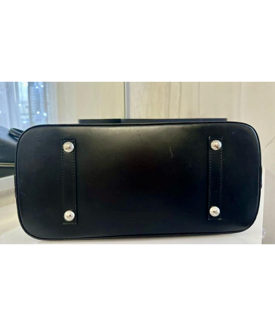 LOUIS VUITTON Черная кожаная сумка с короткими ручками, фото 8