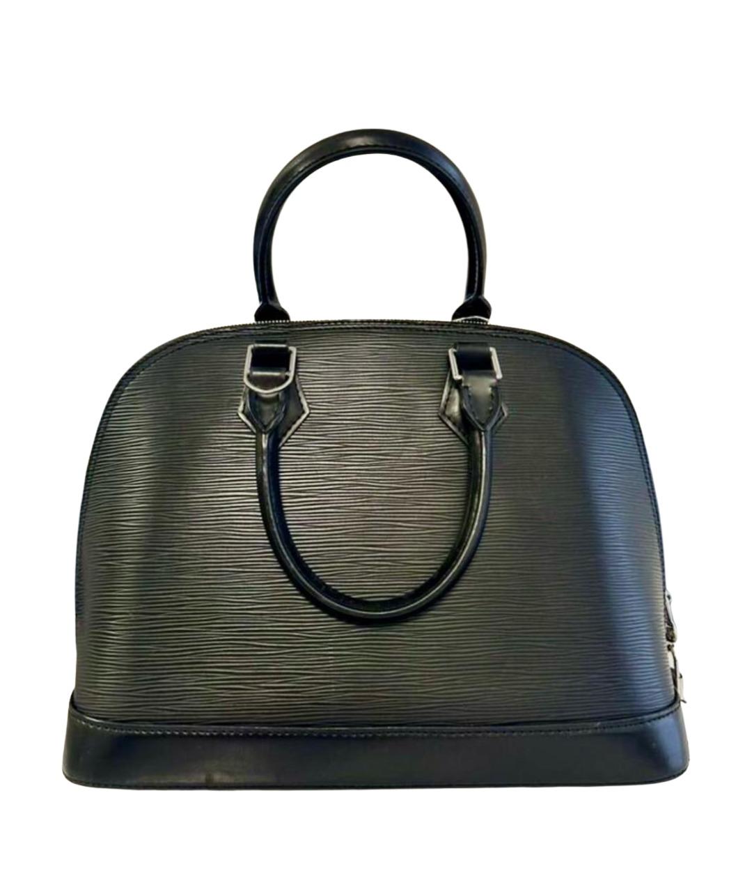 LOUIS VUITTON Черная кожаная сумка с короткими ручками, фото 1