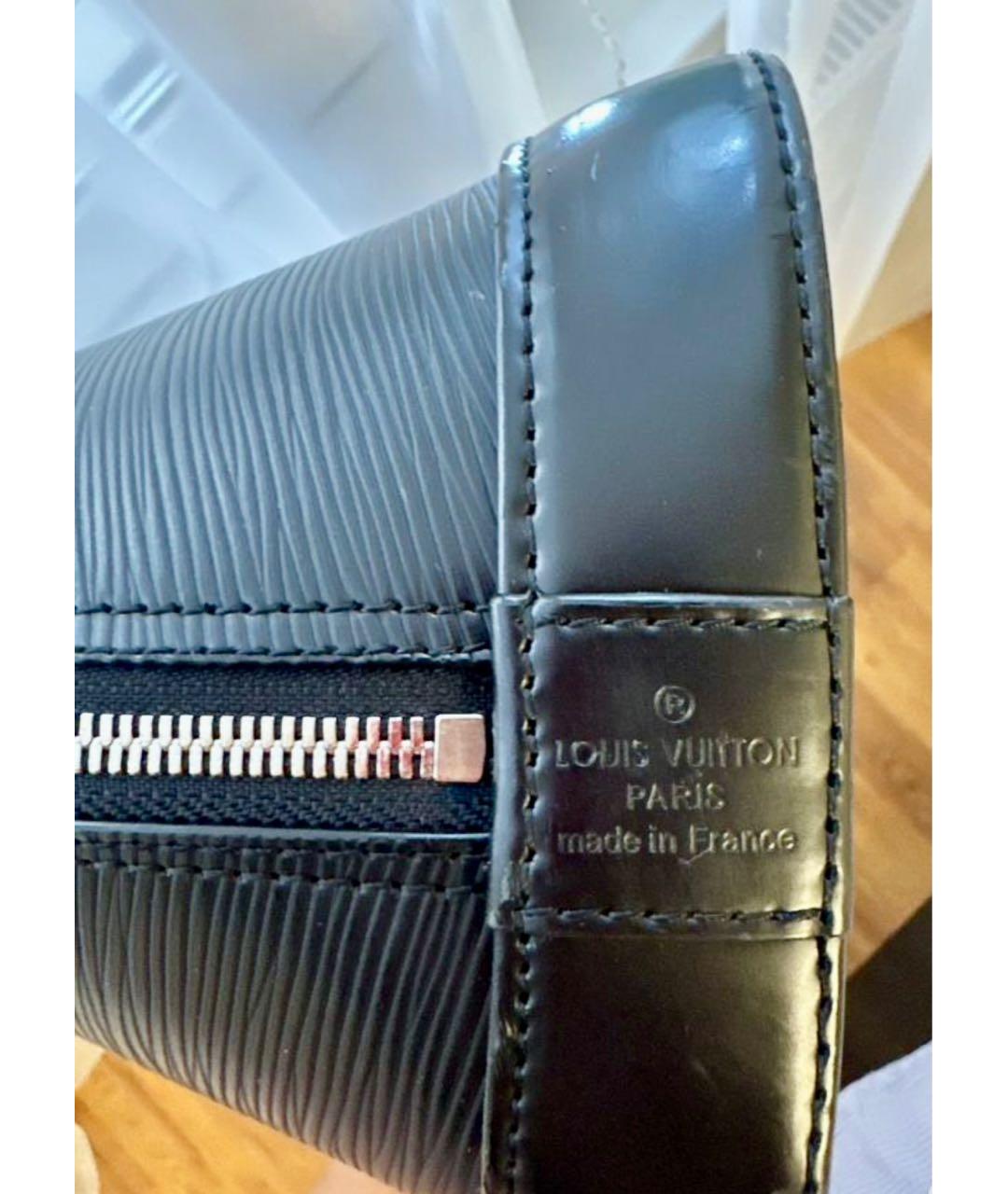 LOUIS VUITTON Черная кожаная сумка с короткими ручками, фото 7