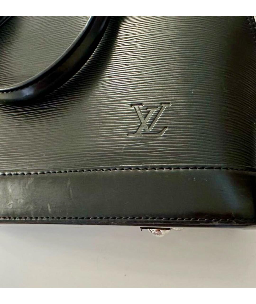 LOUIS VUITTON Черная кожаная сумка с короткими ручками, фото 6