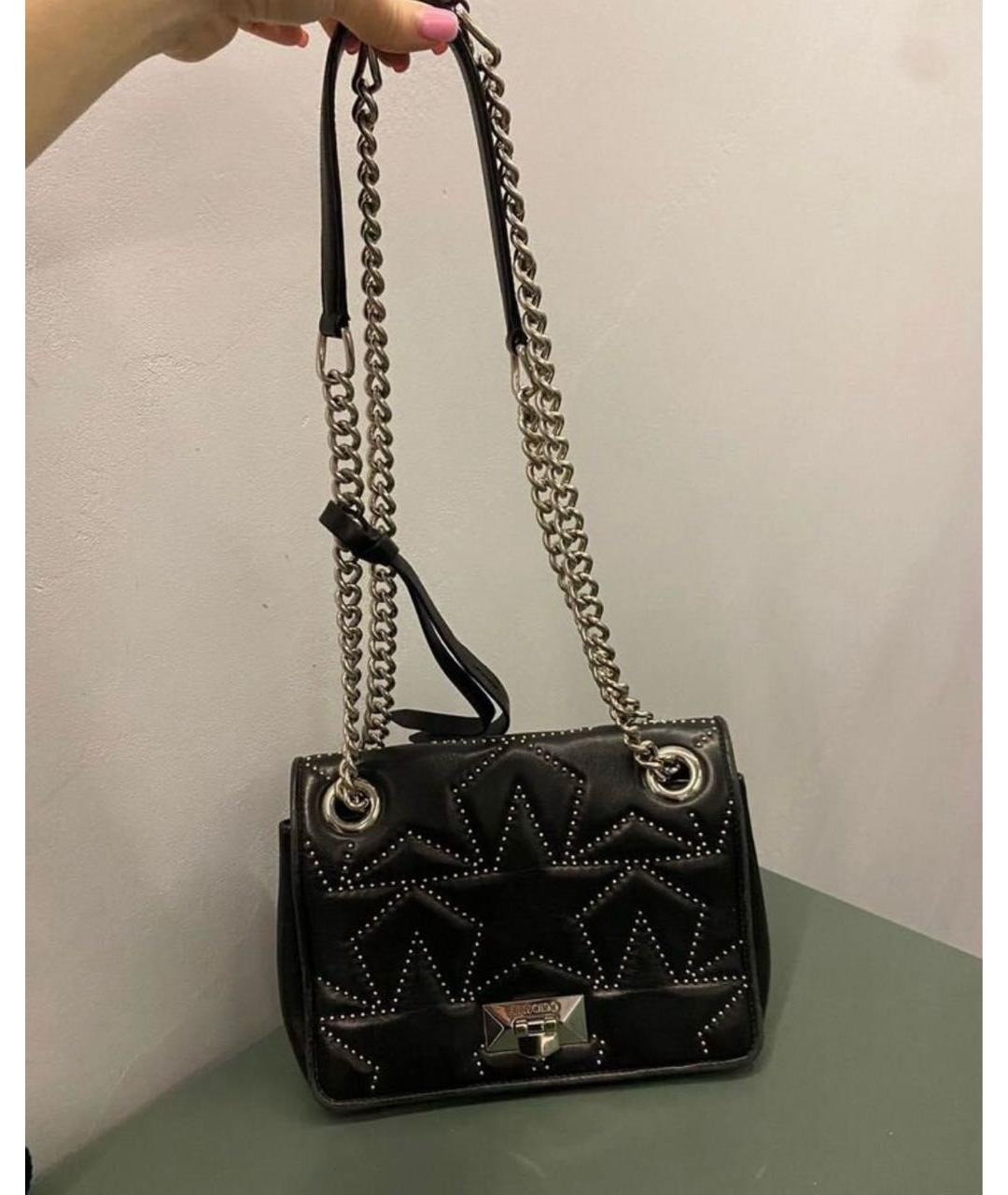 JIMMY CHOO Черная кожаная сумка через плечо, фото 6