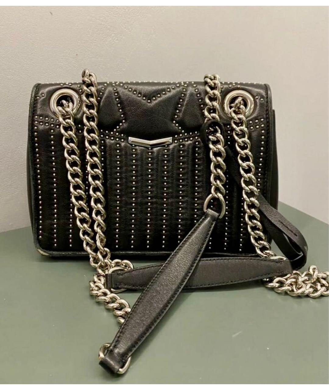 JIMMY CHOO Черная кожаная сумка через плечо, фото 2