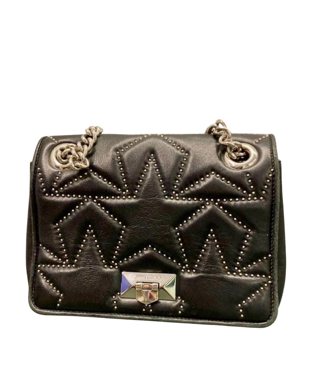 JIMMY CHOO Черная кожаная сумка через плечо, фото 1